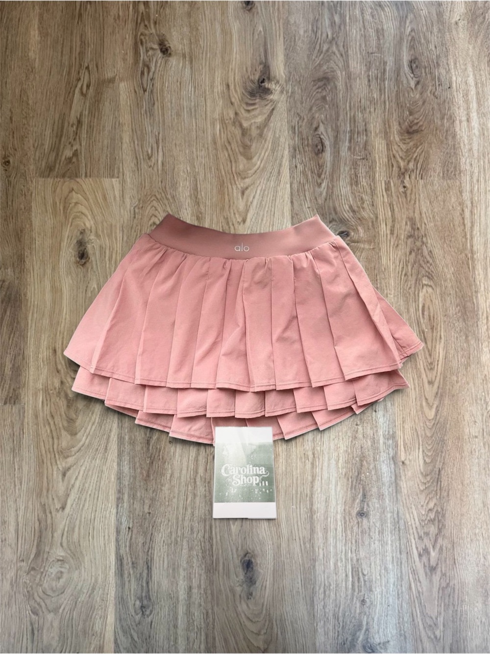 ALO Yoga Double or Nothing Layered Pleated Tennis Skirt Pink